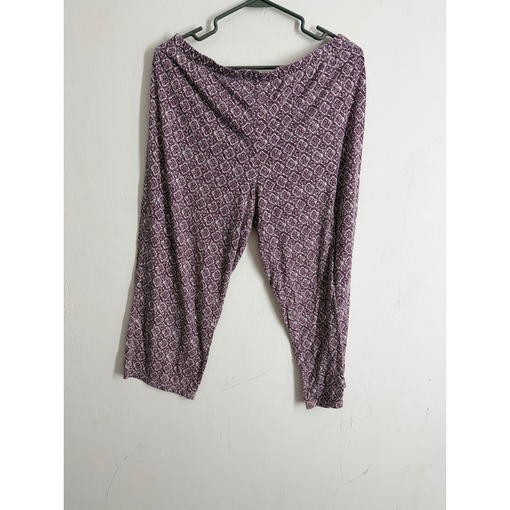 Secret Treasures Purple Medallion Pajama Pants Capri Lounge Sleepwear Large L